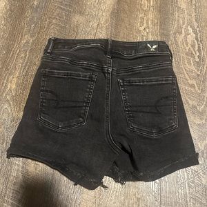 American eagle black denim shorts
